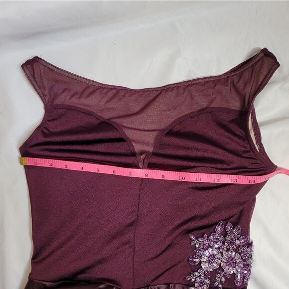 WEISSMAN‎ burgundy black current Chasing Cars dance contemporary jazz costume M - Picture 9 of 10